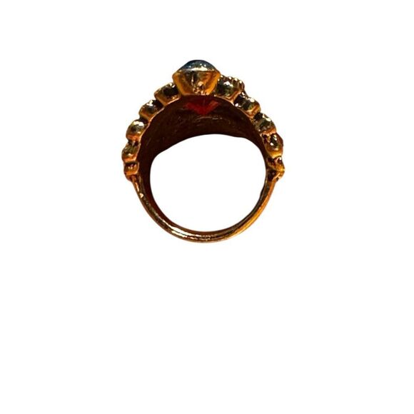 Fashion jewelry Gold tone multi color pink center stone Statement Ring size7 - Picture 4 of 7